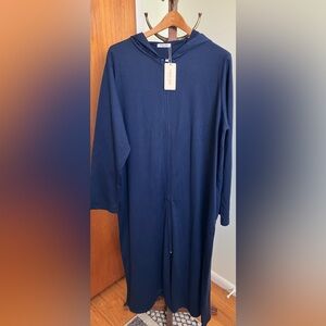 Ekouaer Navy Blue Hooded House Robe